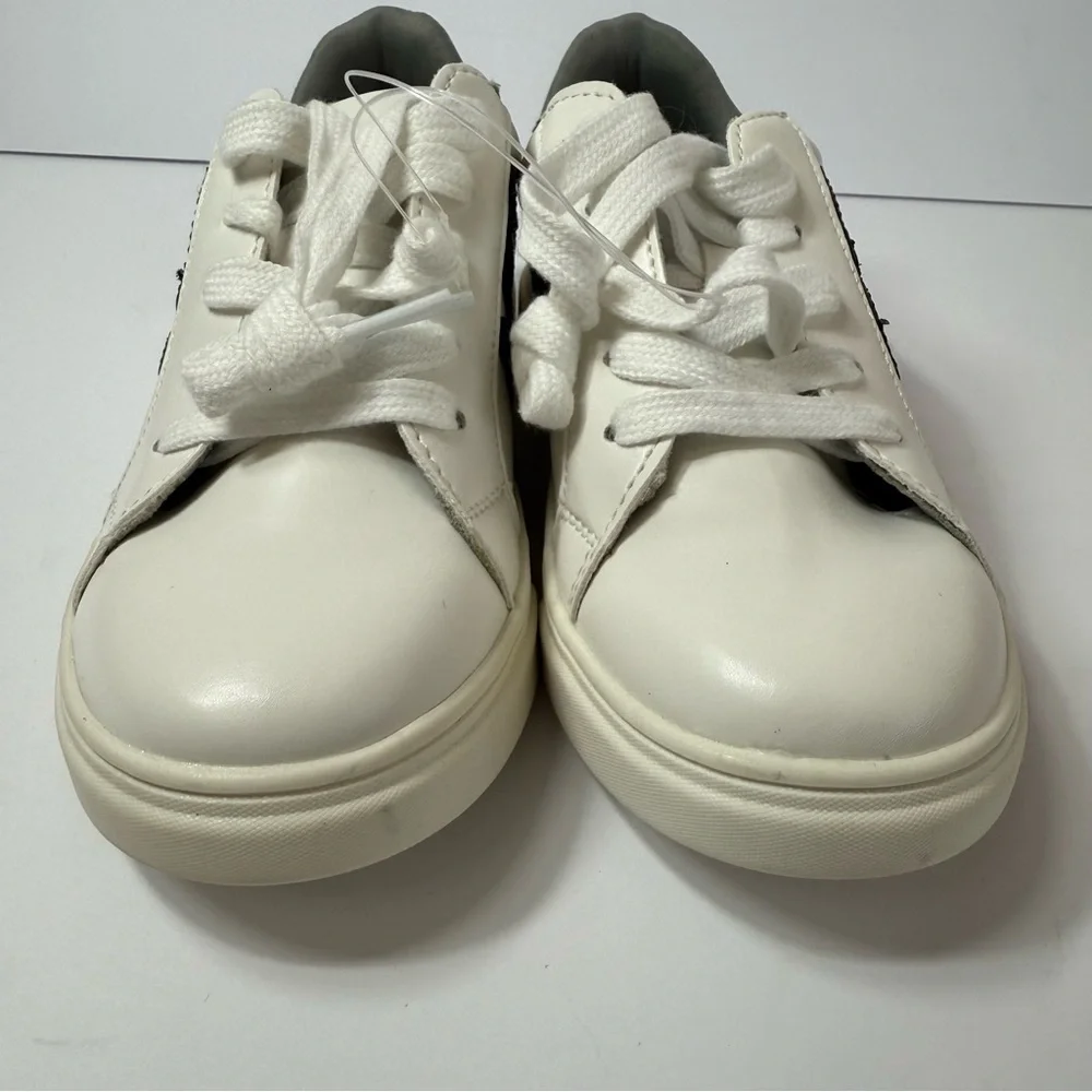 DKNY Kids White and Black Sneakers